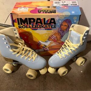 Impala Blue Roller Skates with Cream Laces